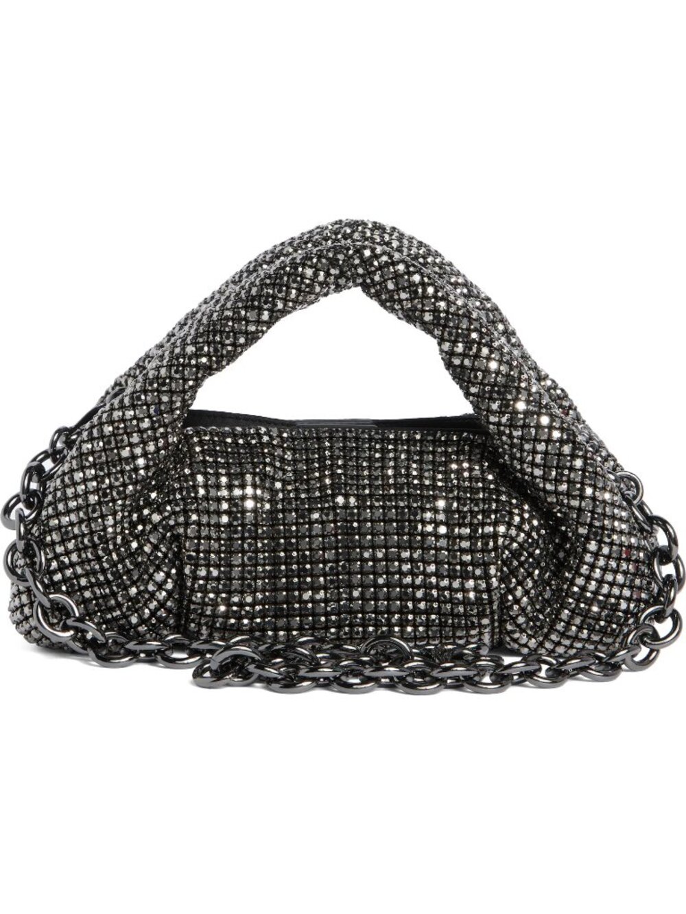 Stuart Weitzman Moda Shine Mini tote- Crystal embellished Jet Hematite